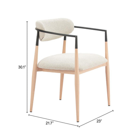 ZUO Equinox Dining Chair (Set of 2) Oyster Gray & Natural