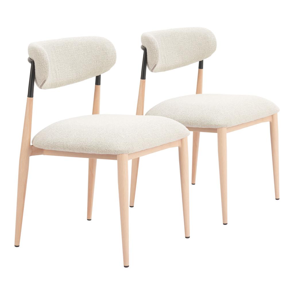 ZUO Equinox Armless Dining Chair (Set of 2) Oyster Gray & Natural