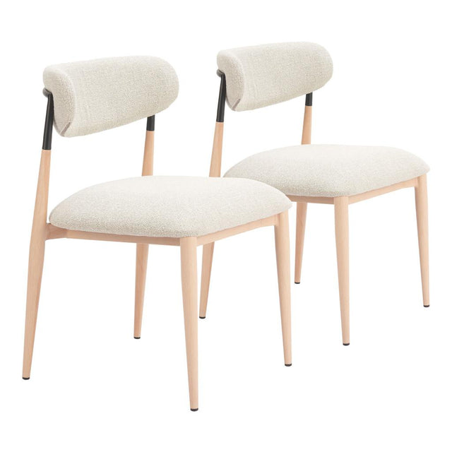 ZUO Equinox Armless Dining Chair (Set of 2) Oyster Gray & Natural