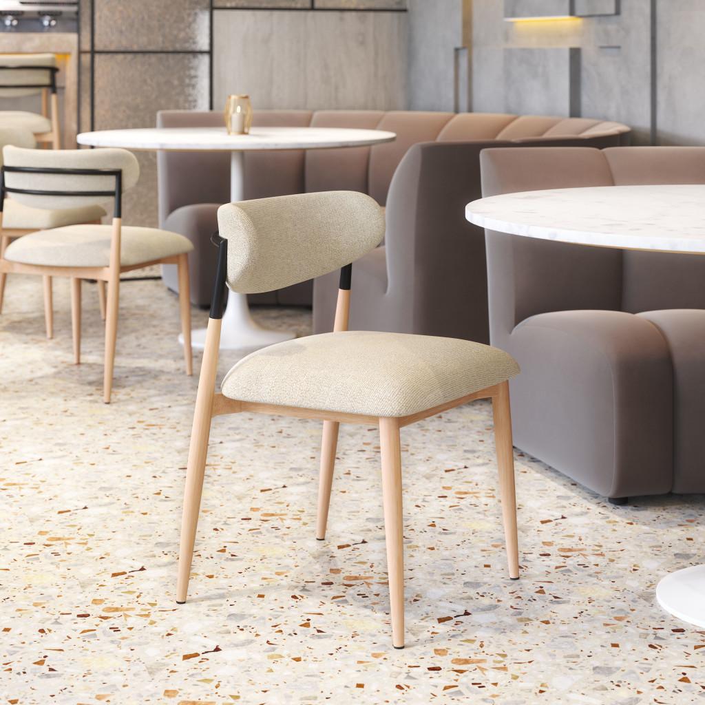 ZUO Equinox Armless Dining Chair (Set of 2) Oyster Gray & Natural