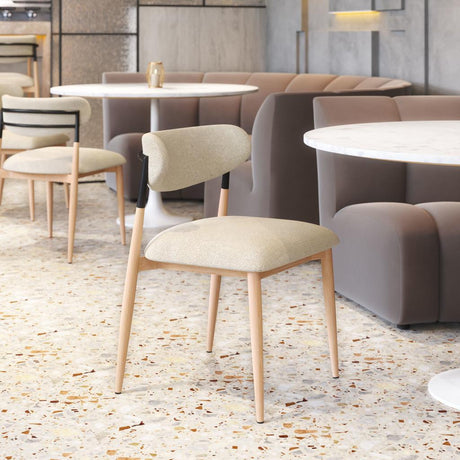 ZUO Equinox Armless Dining Chair (Set of 2) Oyster Gray & Natural