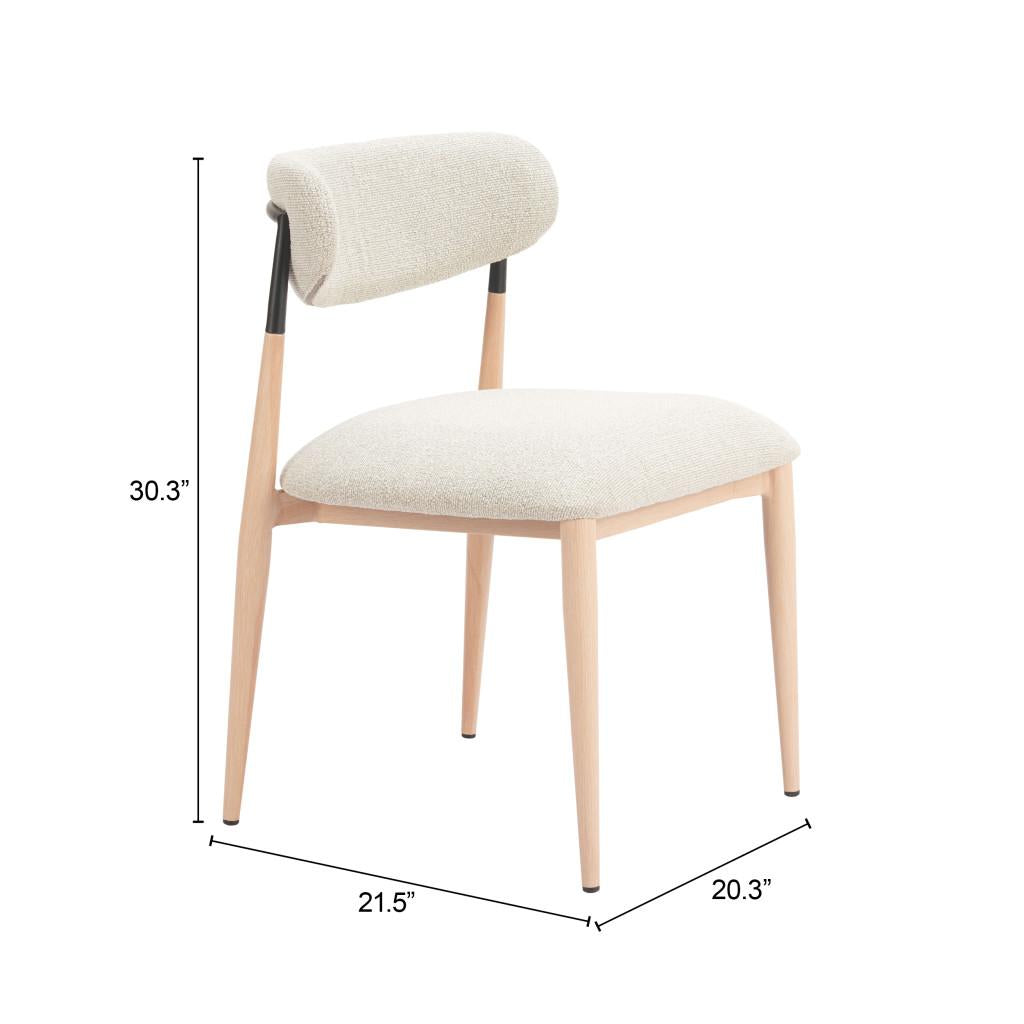 ZUO Equinox Armless Dining Chair (Set of 2) Oyster Gray & Natural