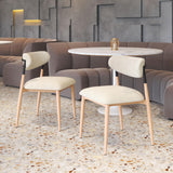 ZUO Equinox Armless Dining Chair (Set of 2) Oyster Gray & Natural