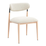 ZUO Equinox Armless Dining Chair (Set of 2) Oyster Gray & Natural