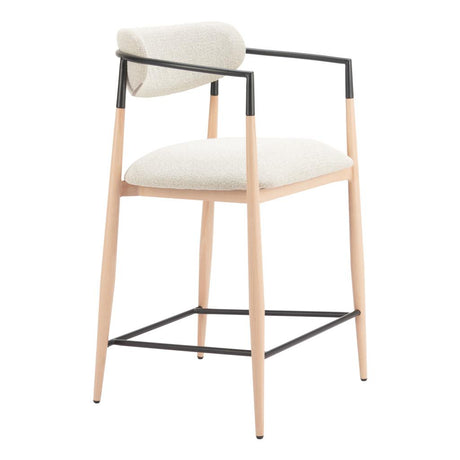 ZUO Equinox Counter Stool Oyster Gray & Natural