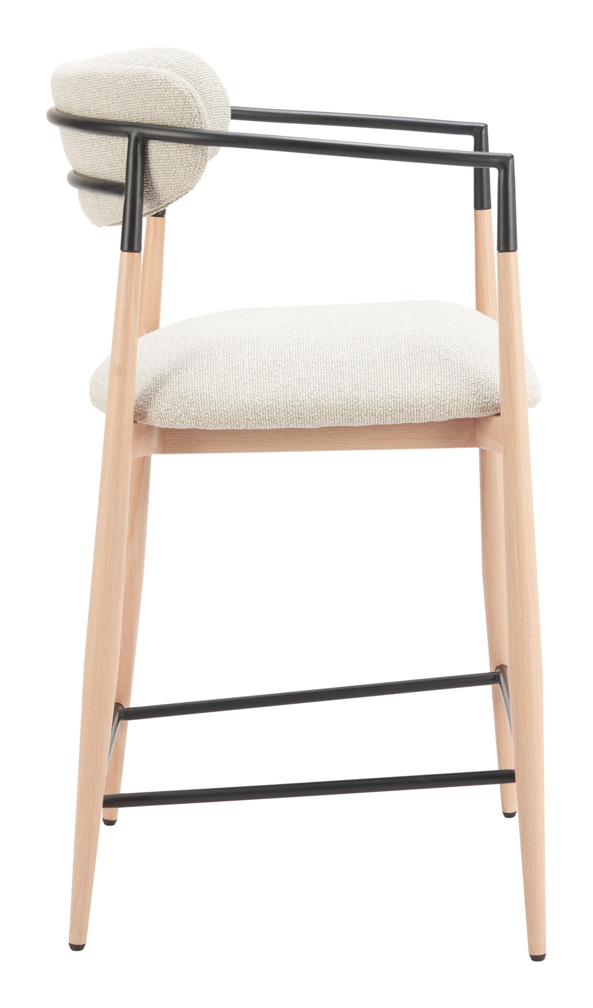 ZUO Equinox Counter Stool Oyster Gray & Natural