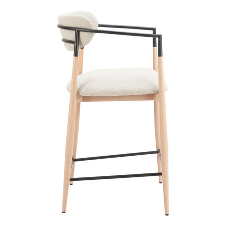 ZUO Equinox Counter Stool Oyster Gray & Natural