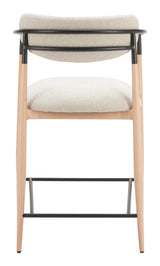 ZUO Equinox Counter Stool Oyster Gray & Natural