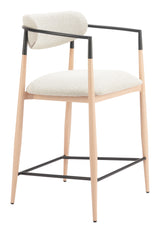ZUO Equinox Counter Stool Oyster Gray & Natural