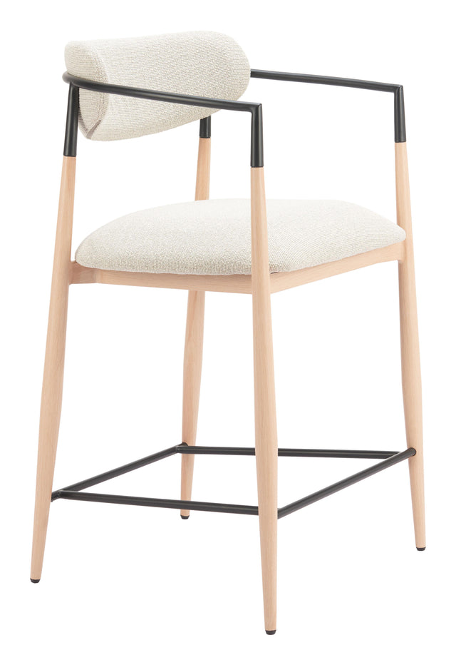 ZUO Equinox Counter Stool Oyster Gray & Natural