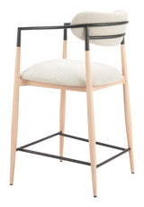 ZUO Equinox Counter Stool Oyster Gray & Natural