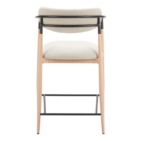 ZUO Equinox Counter Stool Oyster Gray & Natural