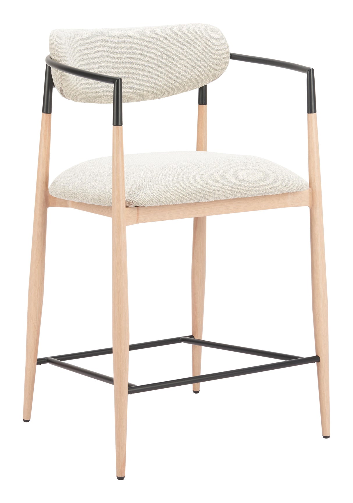 ZUO Equinox Counter Stool Oyster Gray & Natural