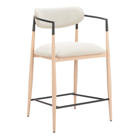 ZUO Equinox Counter Stool Oyster Gray & Natural