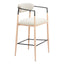 ZUO Equinox Barstool Oyster Gray & Natural
