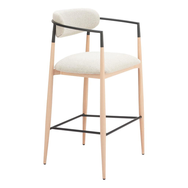 ZUO Equinox Barstool Oyster Gray & Natural