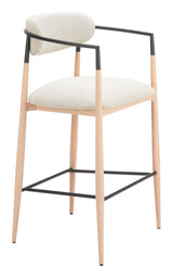ZUO Equinox Barstool Oyster Gray & Natural
