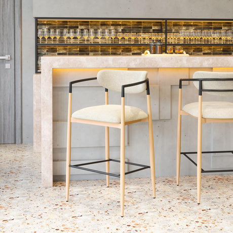 ZUO Equinox Barstool Oyster Gray & Natural