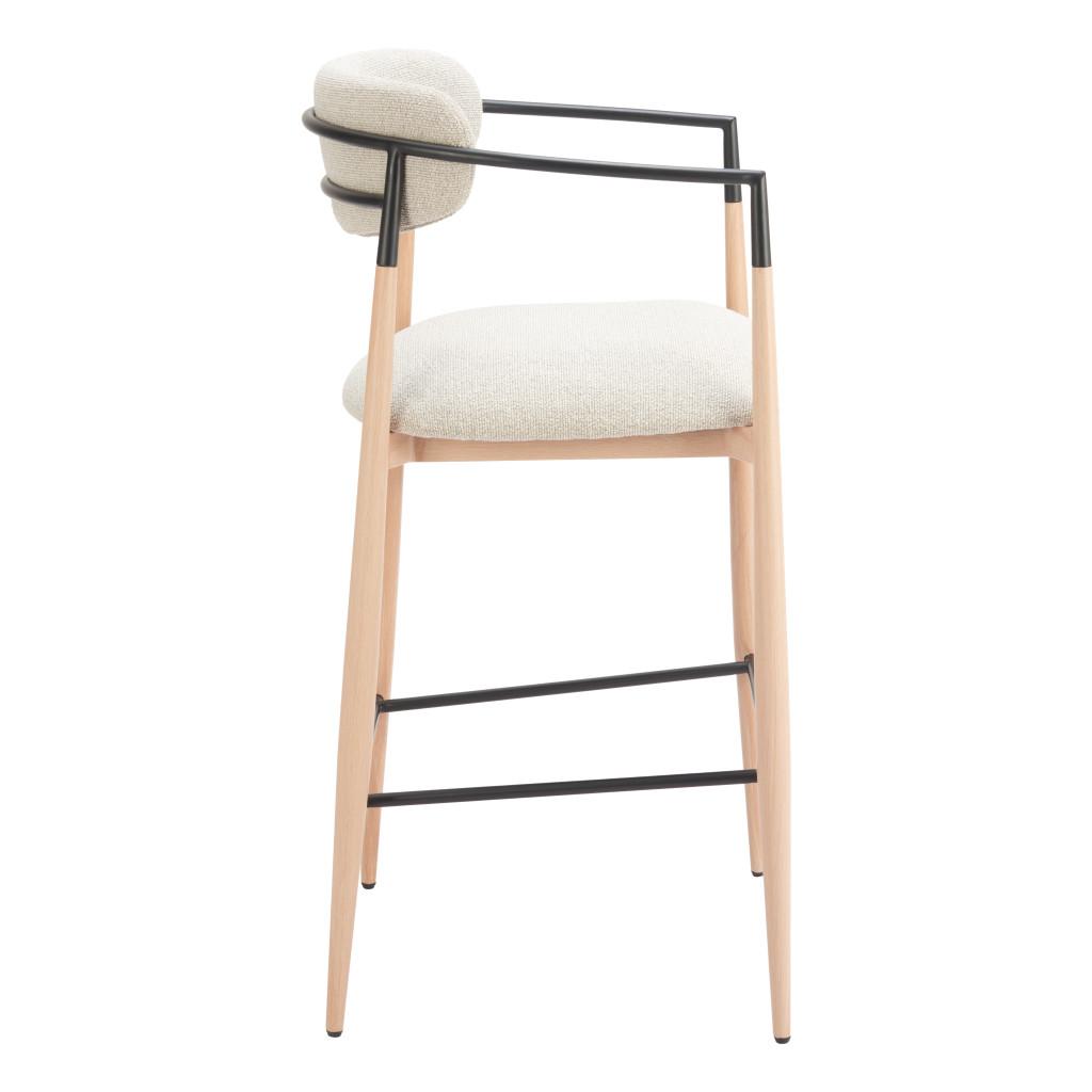 ZUO Equinox Barstool Oyster Gray & Natural