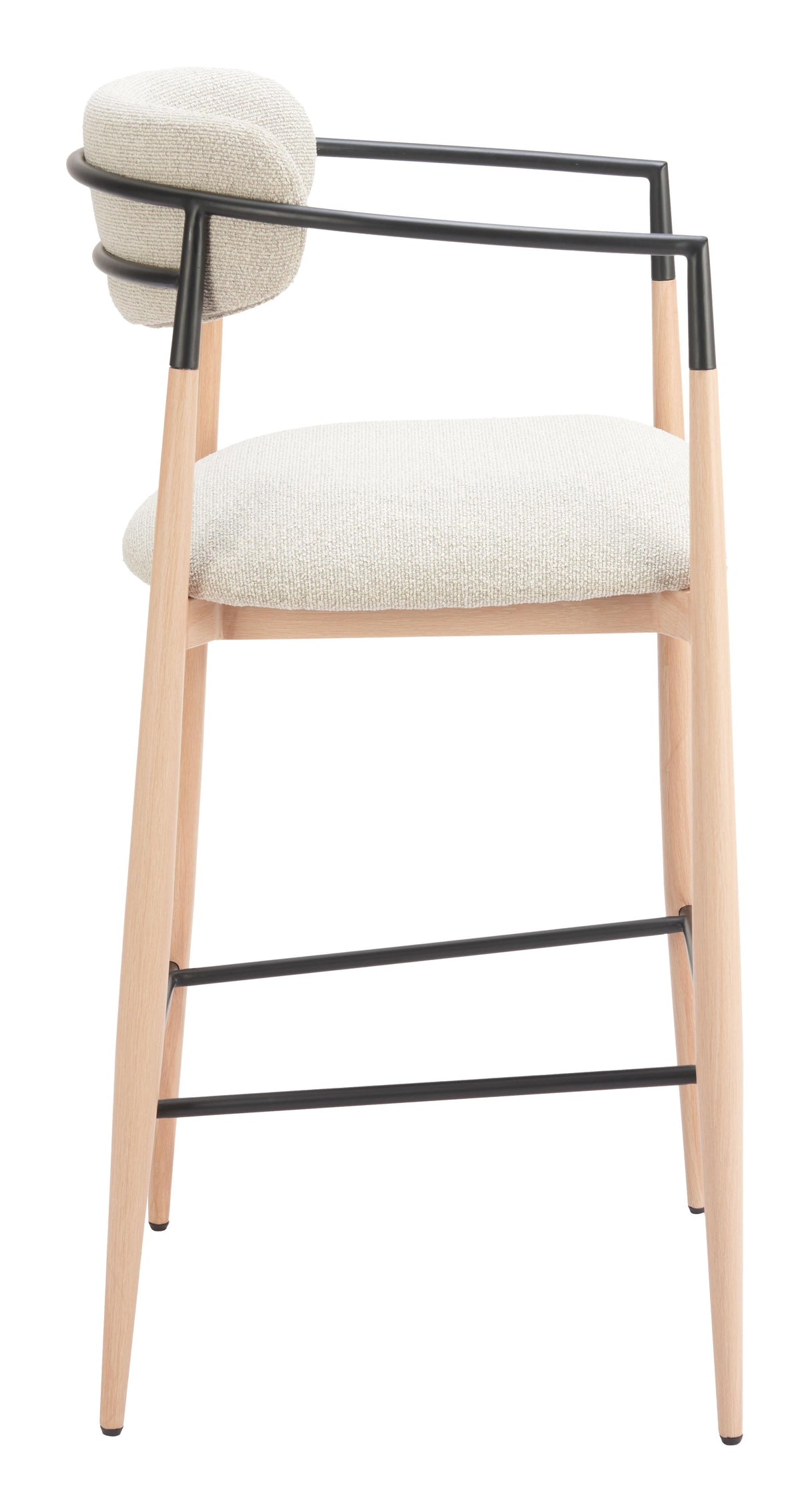 ZUO Equinox Barstool Oyster Gray & Natural