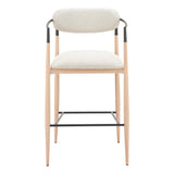ZUO Equinox Barstool Oyster Gray & Natural