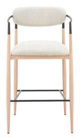 ZUO Equinox Barstool Oyster Gray & Natural