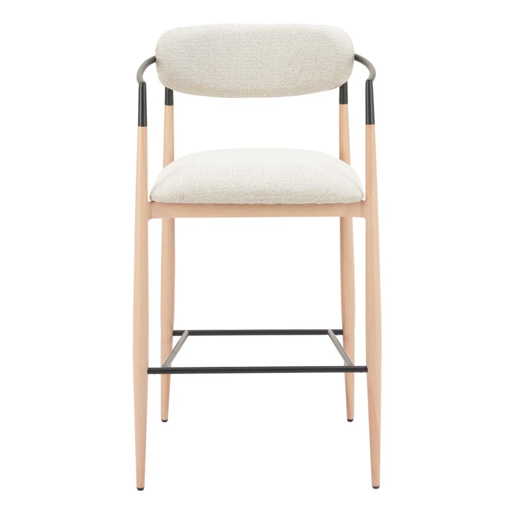ZUO Equinox Barstool Oyster Gray & Natural
