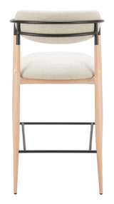 ZUO Equinox Barstool Oyster Gray & Natural
