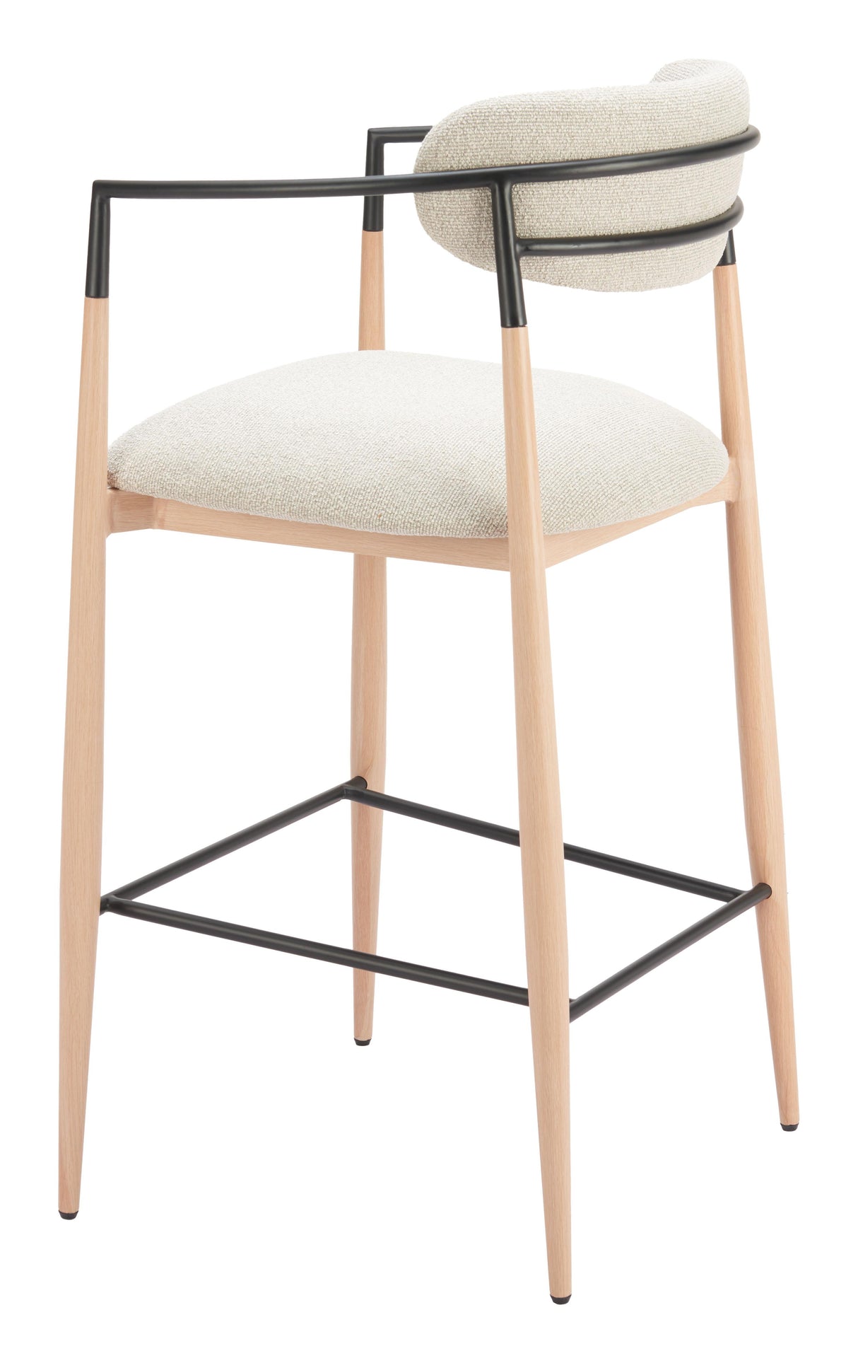 ZUO Equinox Barstool Oyster Gray & Natural