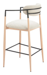 ZUO Equinox Barstool Oyster Gray & Natural