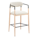 ZUO Equinox Barstool Oyster Gray & Natural