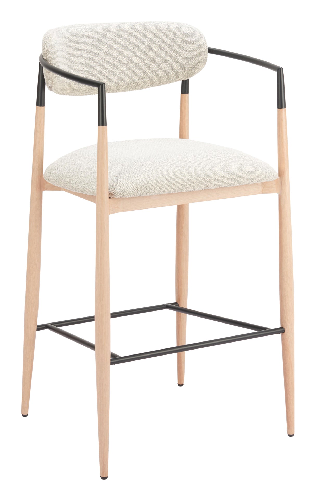 ZUO Equinox Barstool Oyster Gray & Natural
