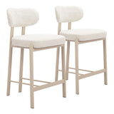 ZUO Aurea Counter Stool (Set of 2) Light Gray