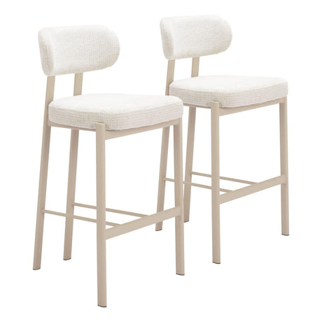 ZUO Aurea Barstool (Set of 2) Light Gray