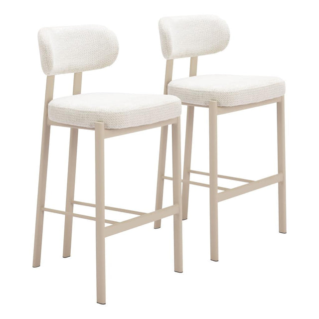 ZUO Aurea Barstool (Set of 2) Light Gray