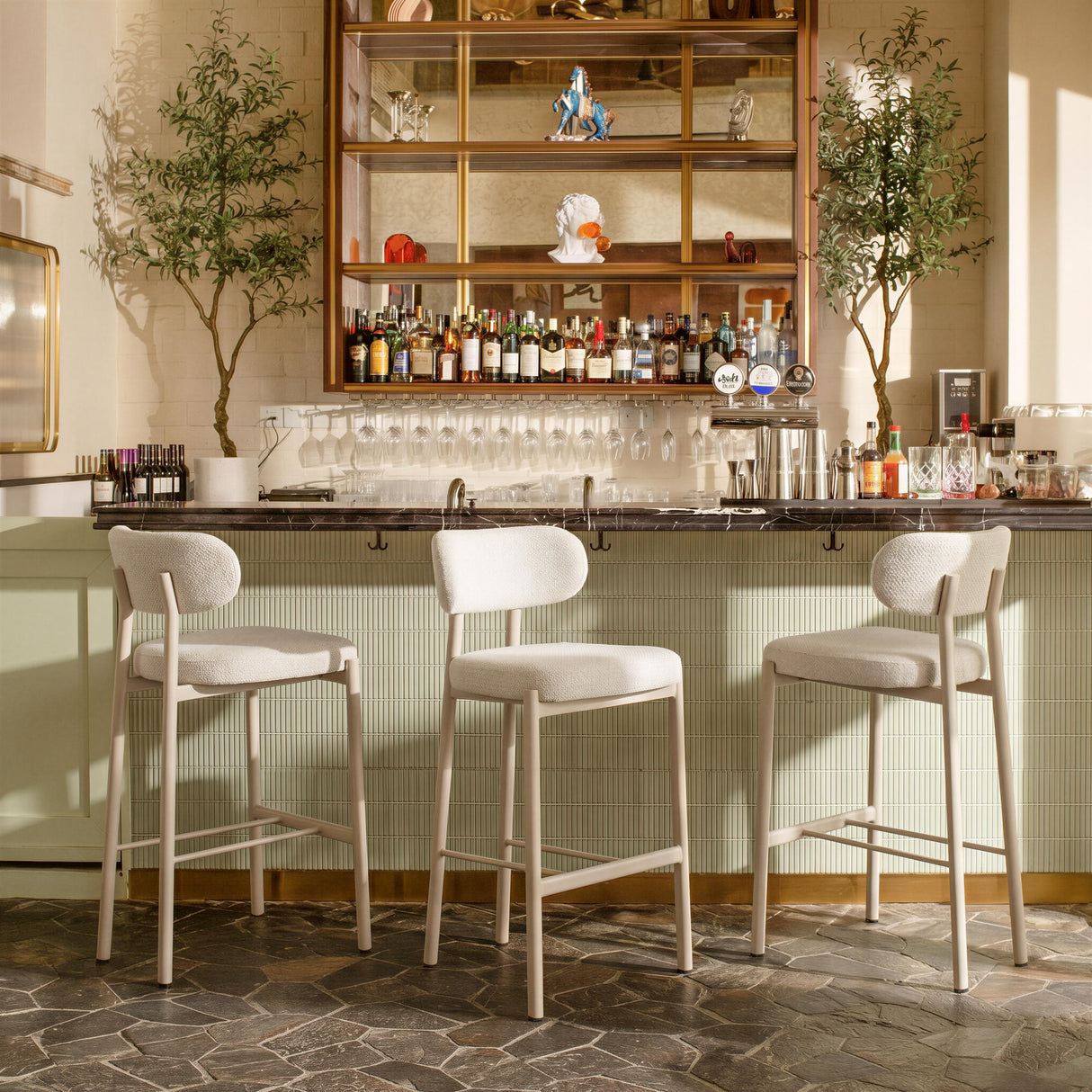 ZUO Aurea Barstool (Set of 2) Light Gray