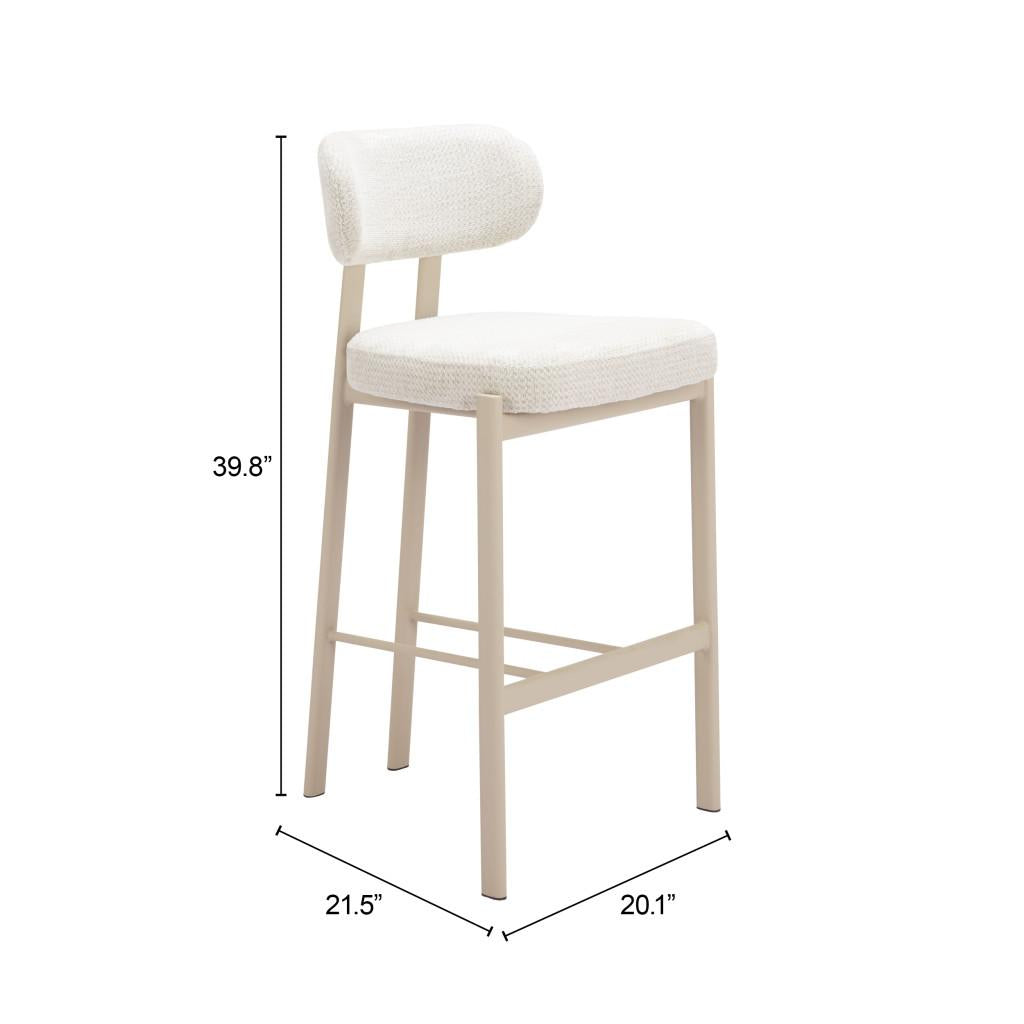 ZUO Aurea Barstool (Set of 2) Light Gray