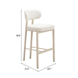 ZUO Aurea Barstool (Set of 2) Light Gray