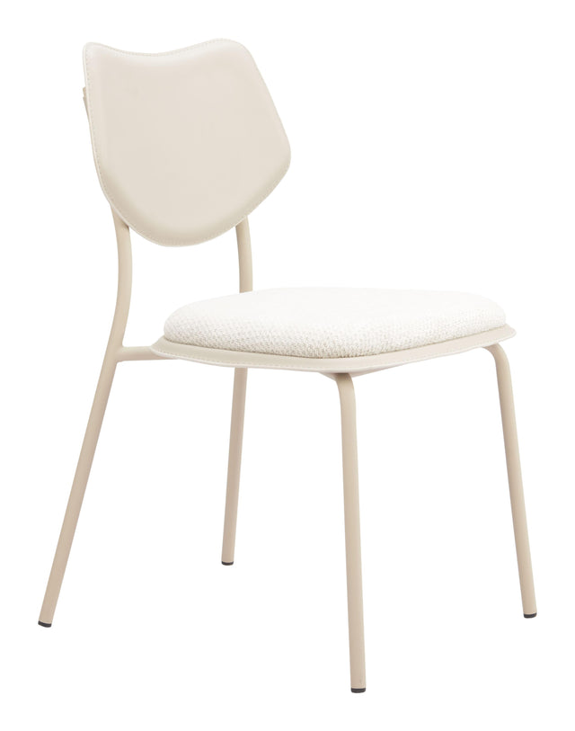 ZUO Zeal Dining Chair (Set of 4) Light Gray & Beige