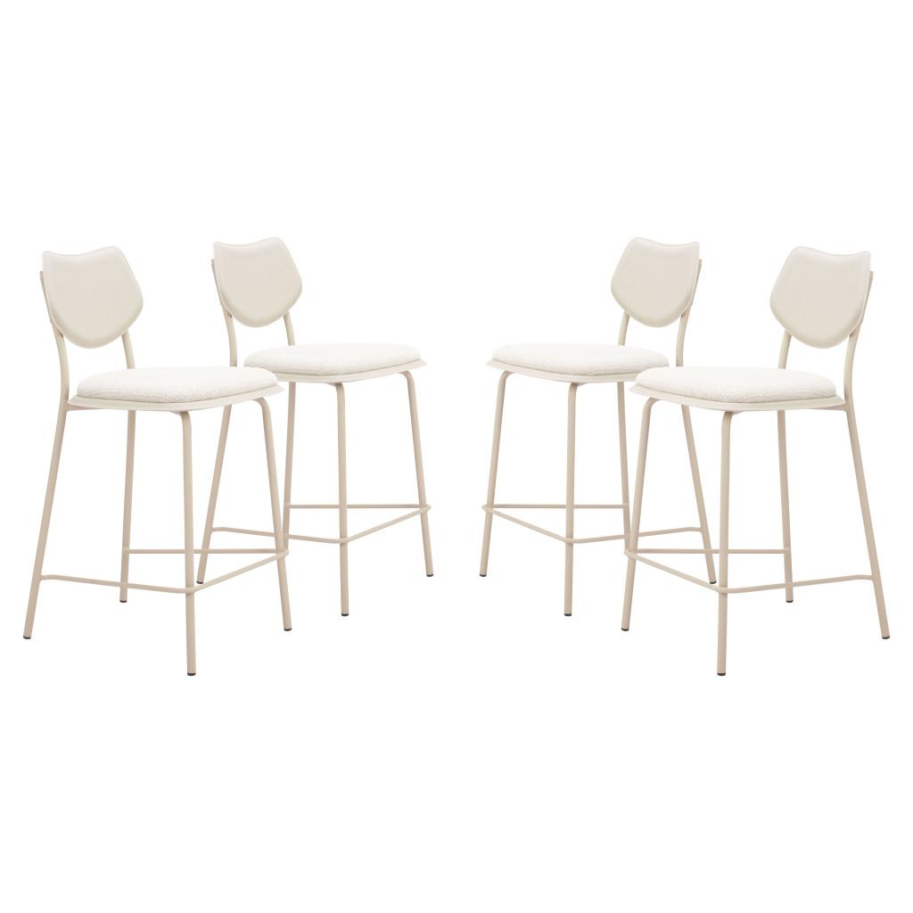 ZUO Zeal Counter Stool (Set of 4) Light Gray