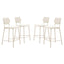 ZUO Zeal Counter Stool (Set of 4) Light Gray