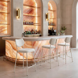 ZUO Zeal Counter Stool (Set of 4) Light Gray & Beige