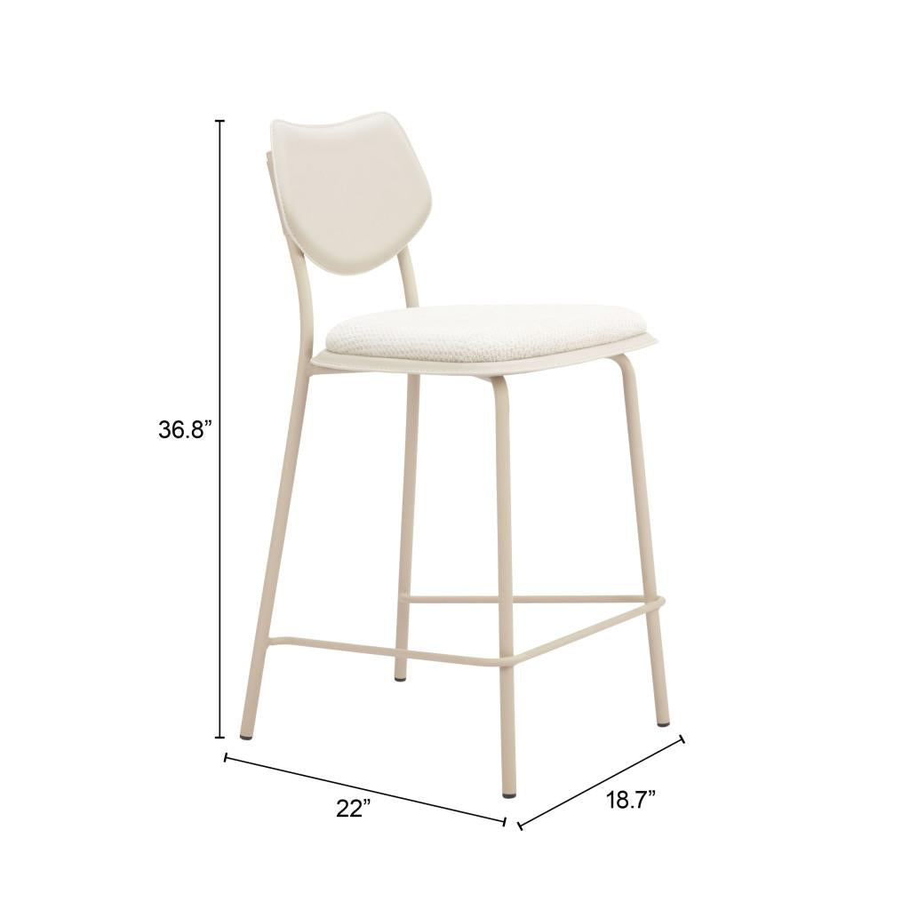 ZUO Zeal Counter Stool (Set of 4) Light Gray