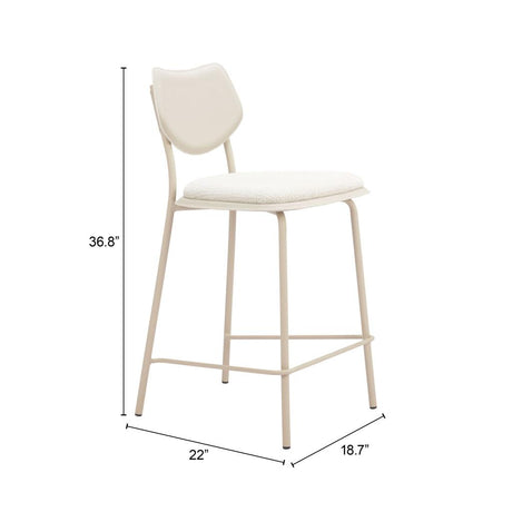 ZUO Zeal Counter Stool (Set of 4) Light Gray