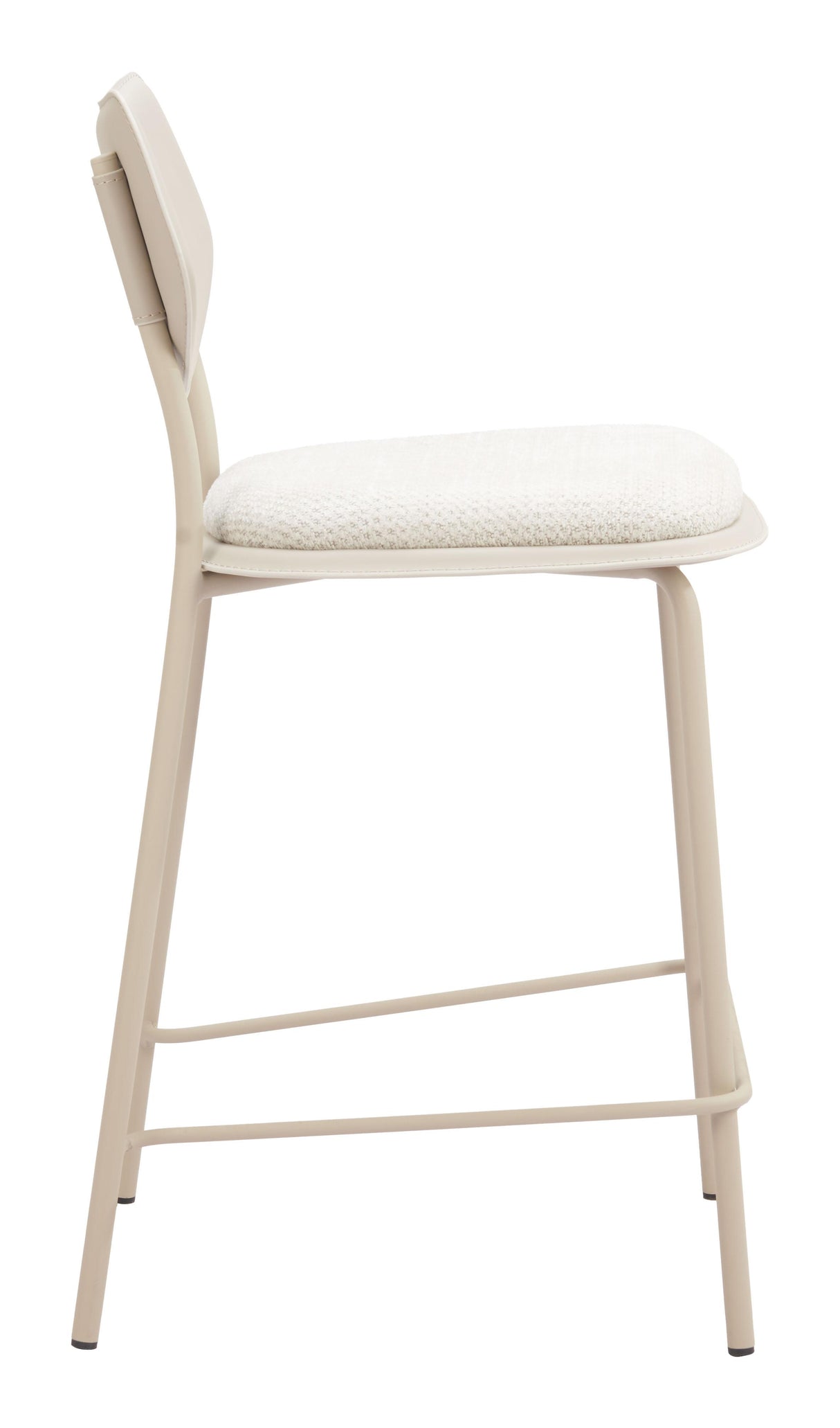 ZUO Zeal Counter Stool (Set of 4) Light Gray & Beige