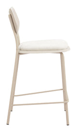 ZUO Zeal Counter Stool (Set of 4) Light Gray & Beige