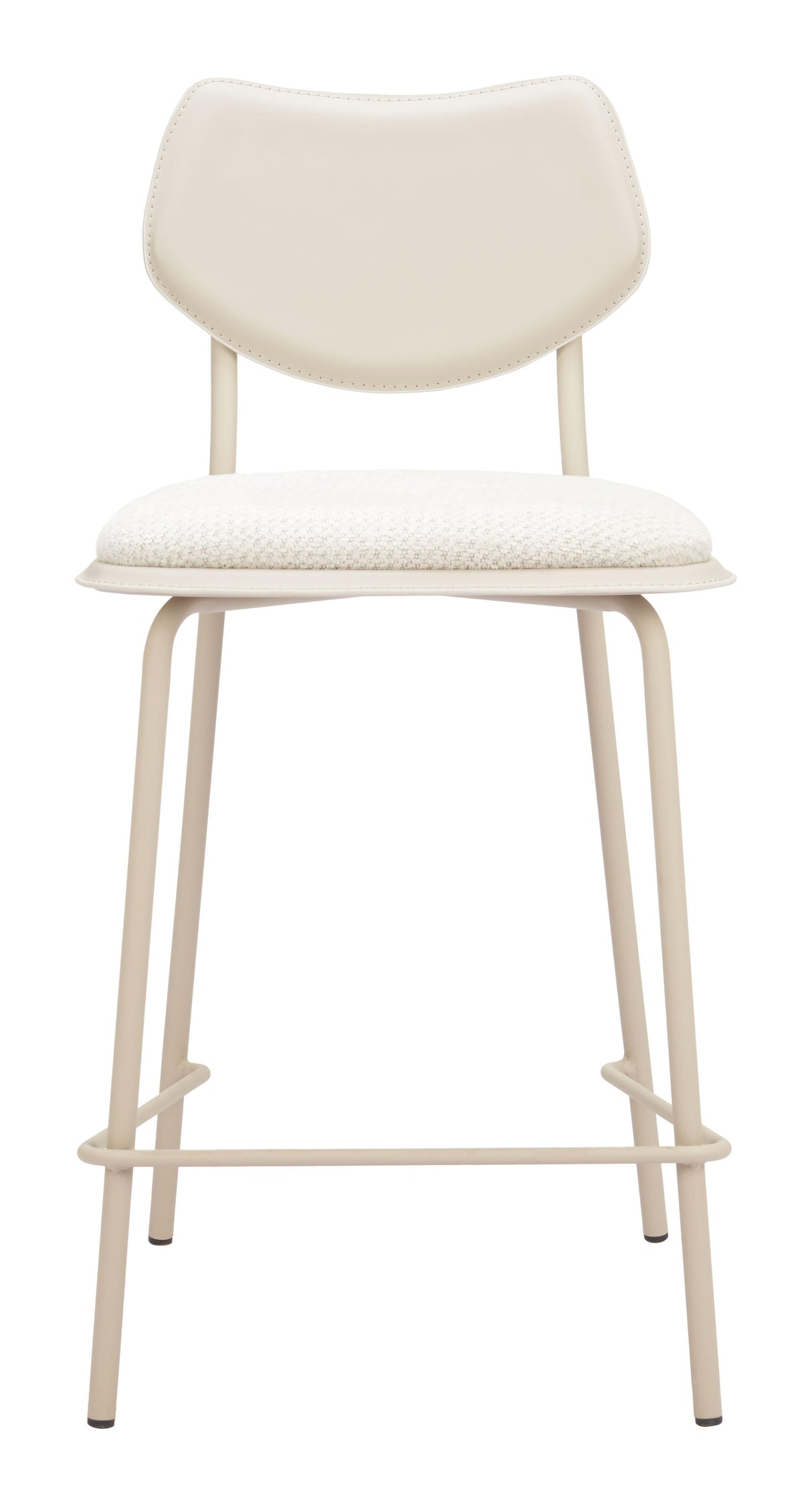 ZUO Zeal Counter Stool (Set of 4) Light Gray & Beige