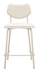 ZUO Zeal Counter Stool (Set of 4) Light Gray & Beige