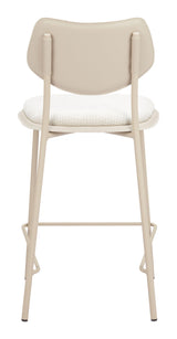 ZUO Zeal Counter Stool (Set of 4) Light Gray & Beige
