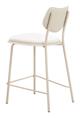 ZUO Zeal Counter Stool (Set of 4) Light Gray & Beige